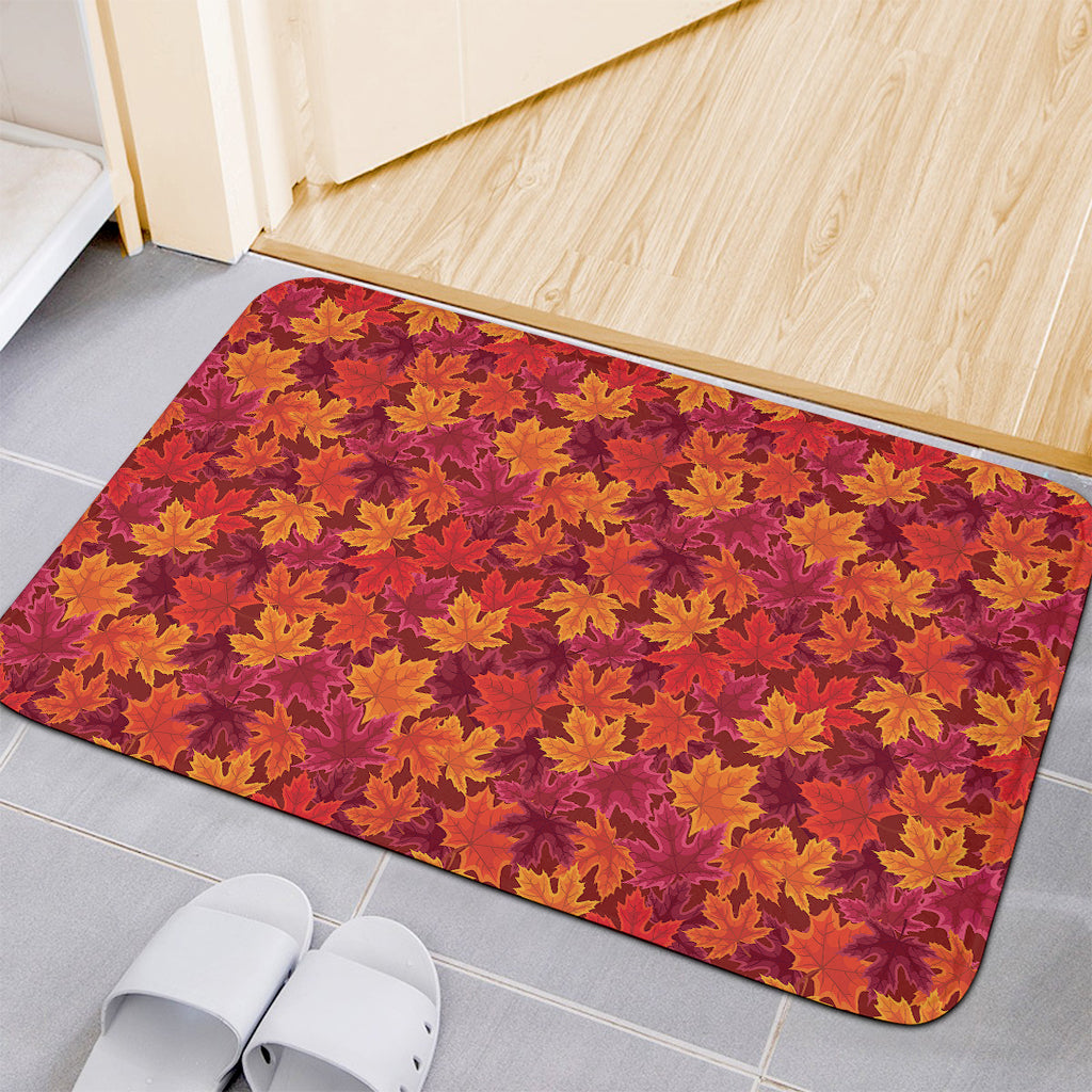 Autumn Maple Leaves Pattern Print Indoor Door Mat