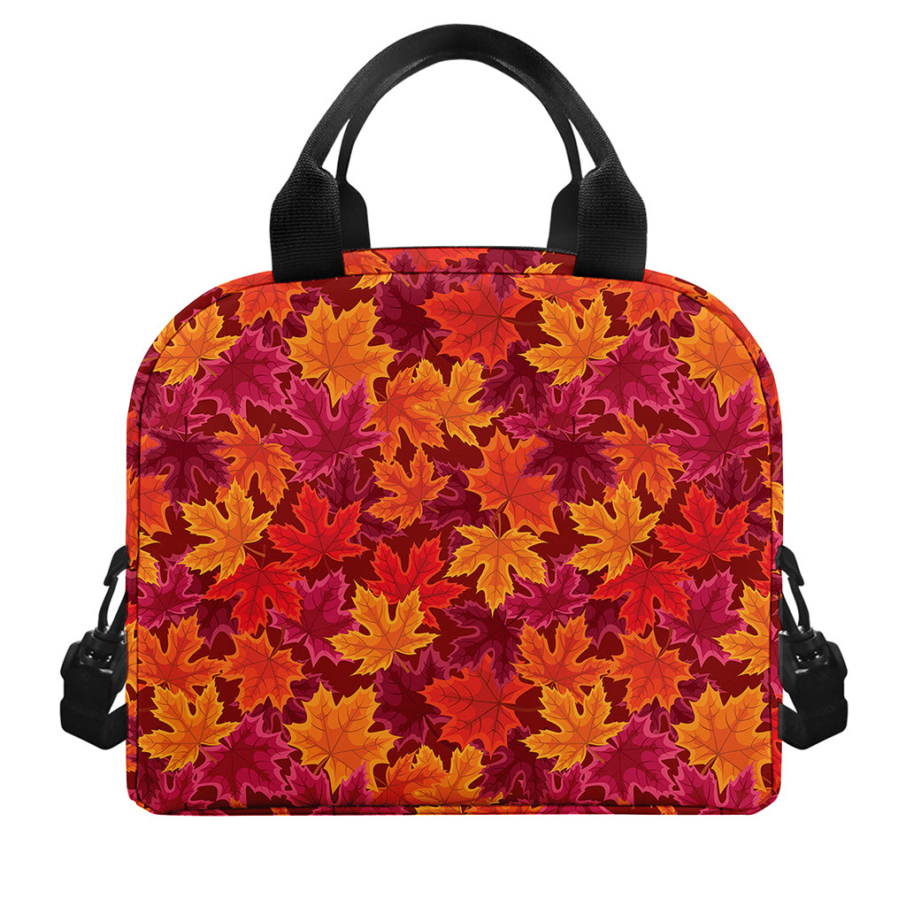 Autumn Maple Leaves Pattern Print Insulated Lunch Bag