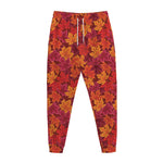 Autumn Maple Leaves Pattern Print Jogger Pants