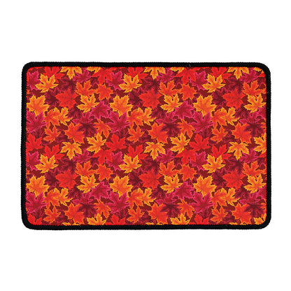 Autumn Maple Leaves Pattern Print Kitchen Mat
