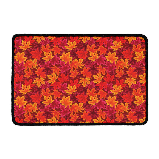 Autumn Maple Leaves Pattern Print Kitchen Mat