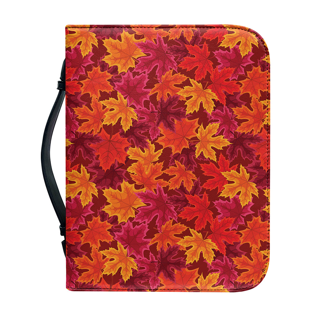 Autumn Maple Leaves Pattern Print Leather Bible Cover
