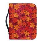 Autumn Maple Leaves Pattern Print Leather Bible Cover