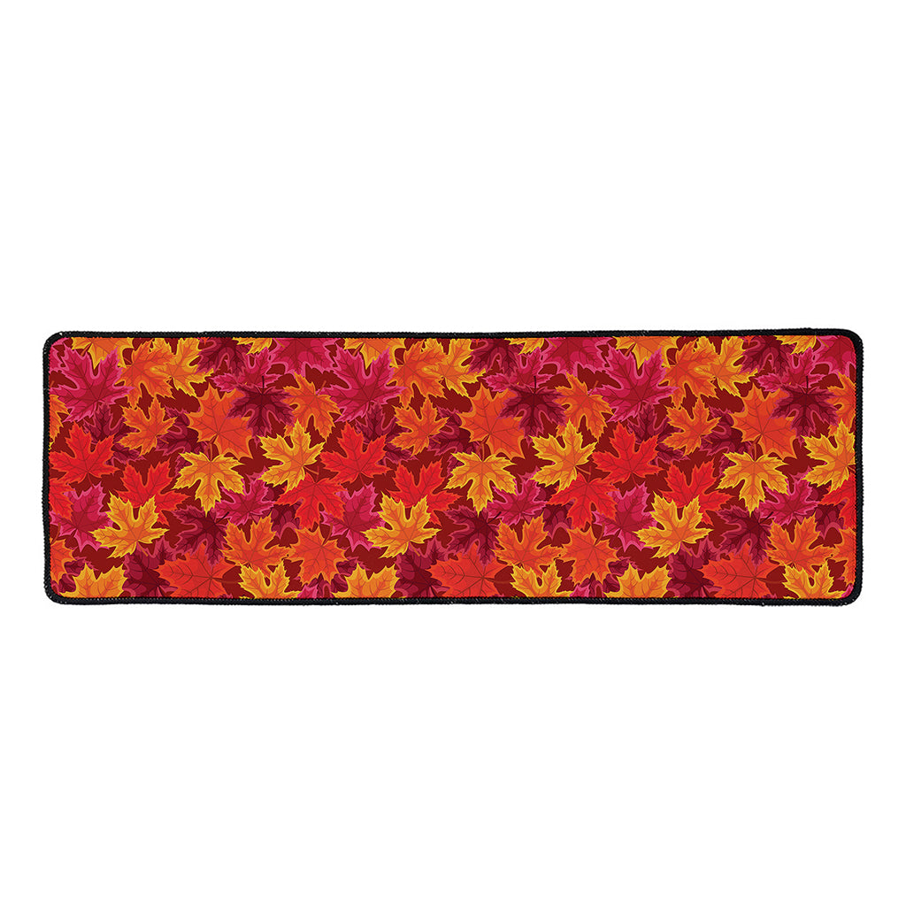 Autumn Maple Leaves Pattern Print Long Kitchen Mat