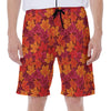 Autumn Maple Leaves Pattern Print Men's Beach Shorts