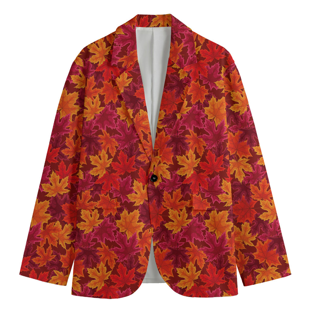 Autumn Maple Leaves Pattern Print Men's Blazer