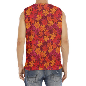 Autumn Maple Leaves Pattern Print Men's Fitness Tank Top