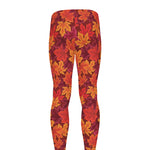 Autumn Maple Leaves Pattern Print Men's leggings