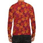 Autumn Maple Leaves Pattern Print Men's Long Sleeve Rash Guard