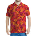 Autumn Maple Leaves Pattern Print Men's Polo Shirt