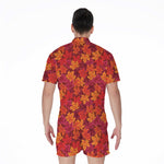 Autumn Maple Leaves Pattern Print Men's Rompers