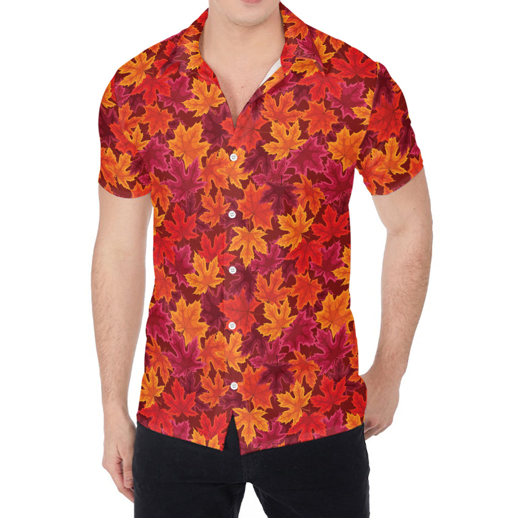 Autumn Maple Leaves Pattern Print Men's Shirt