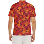 Autumn Maple Leaves Pattern Print Men's Short Sleeve Rash Guard