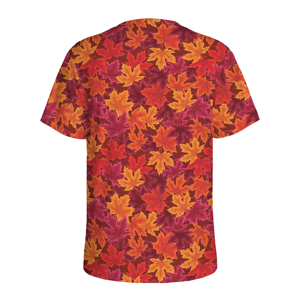 Autumn Maple Leaves Pattern Print Men's Sports T-Shirt