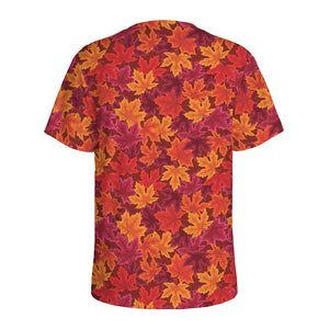 Autumn Maple Leaves Pattern Print Men's Sports T-Shirt