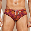 Autumn Maple Leaves Pattern Print Men's Swim Briefs