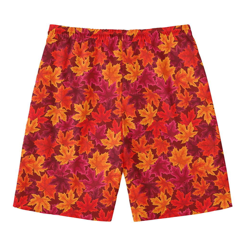 Autumn Maple Leaves Pattern Print Men's Swim Trunks