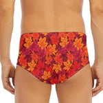 Autumn Maple Leaves Pattern Print Men's Triangle Swim Briefs