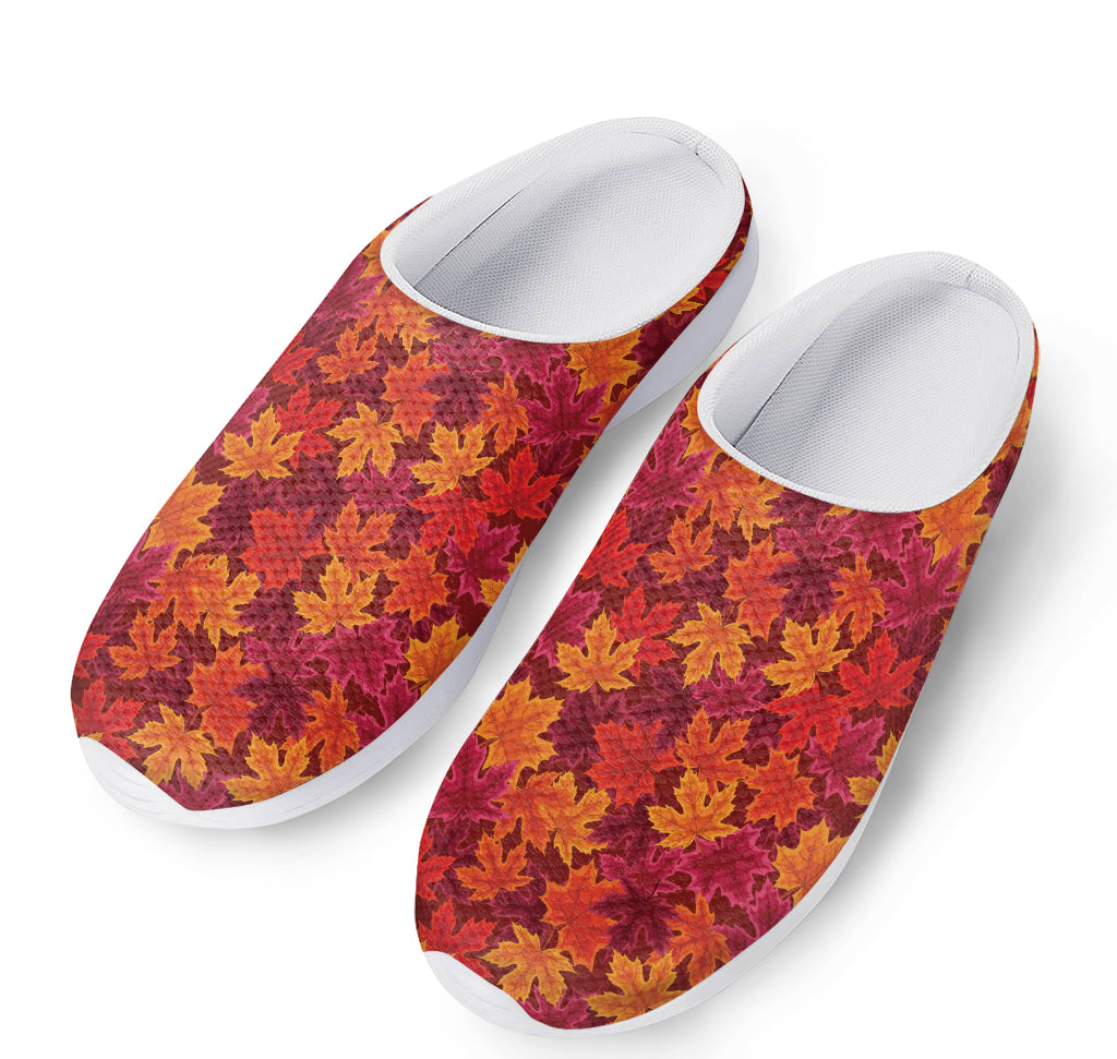 Autumn Maple Leaves Pattern Print Mesh Casual Shoes