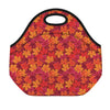 Autumn Maple Leaves Pattern Print Neoprene Lunch Bag