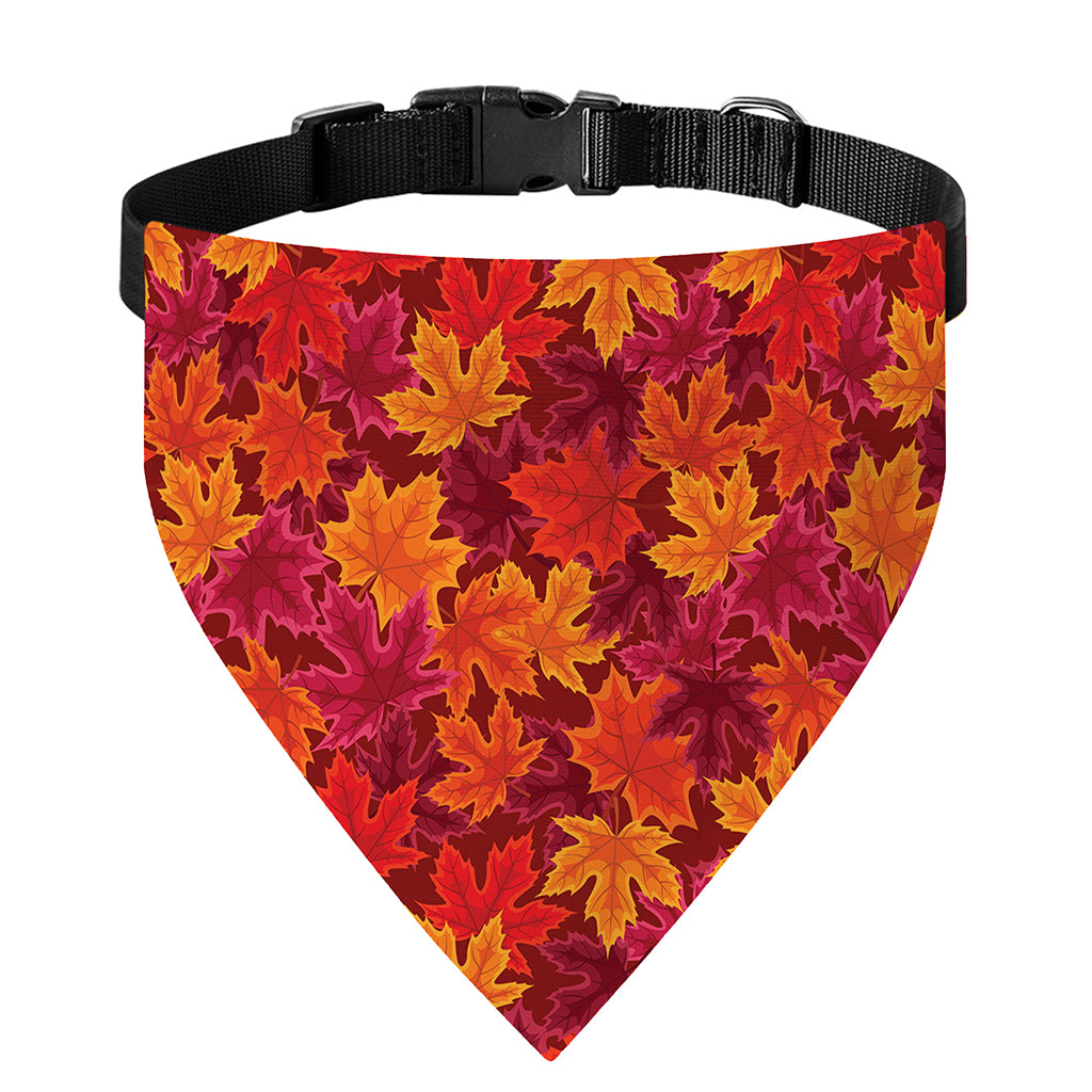 Autumn Maple Leaves Pattern Print Over The Collar Dog Bandana