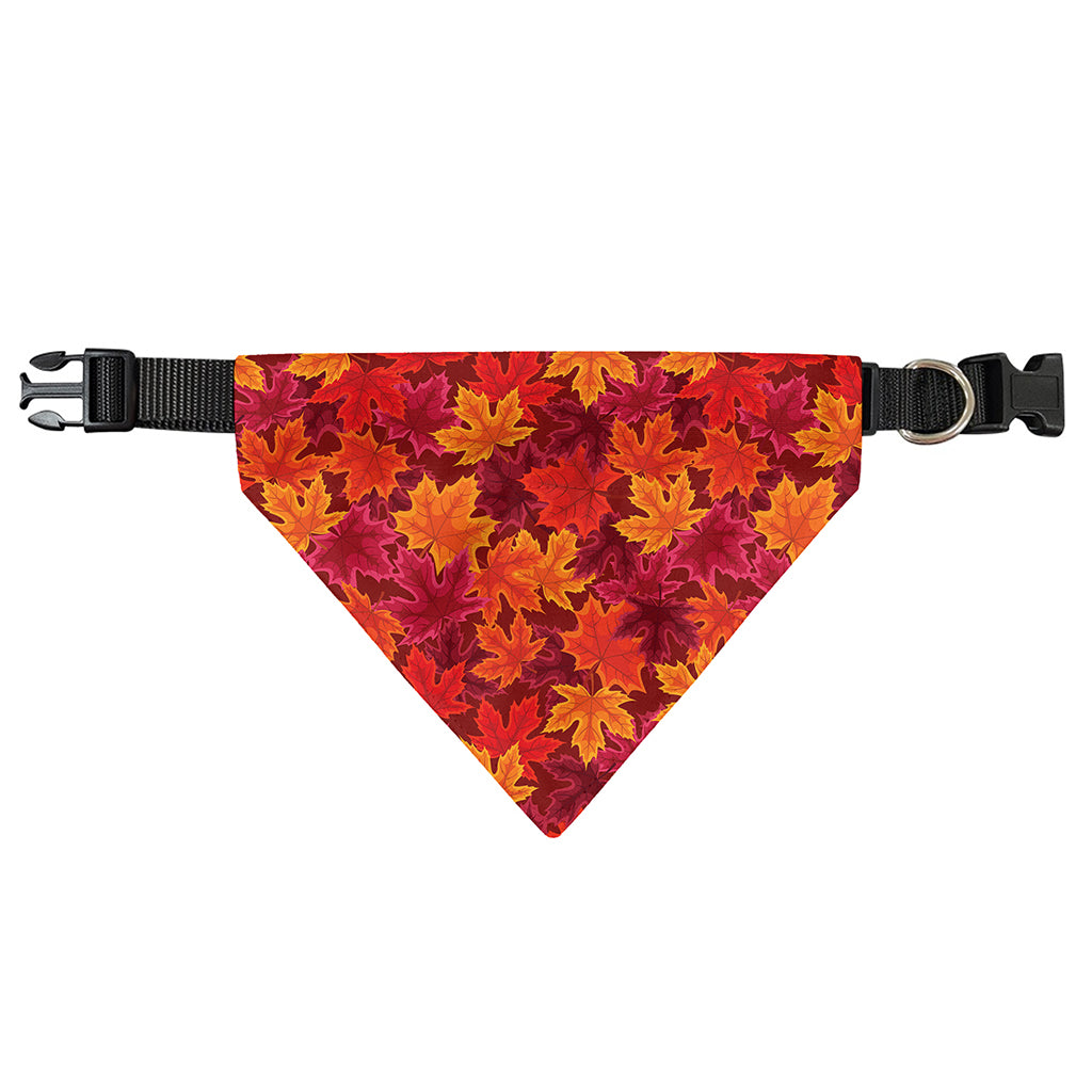 Autumn Maple Leaves Pattern Print Over The Collar Dog Bandana