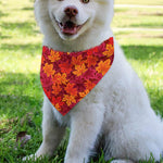 Autumn Maple Leaves Pattern Print Over The Collar Dog Bandana