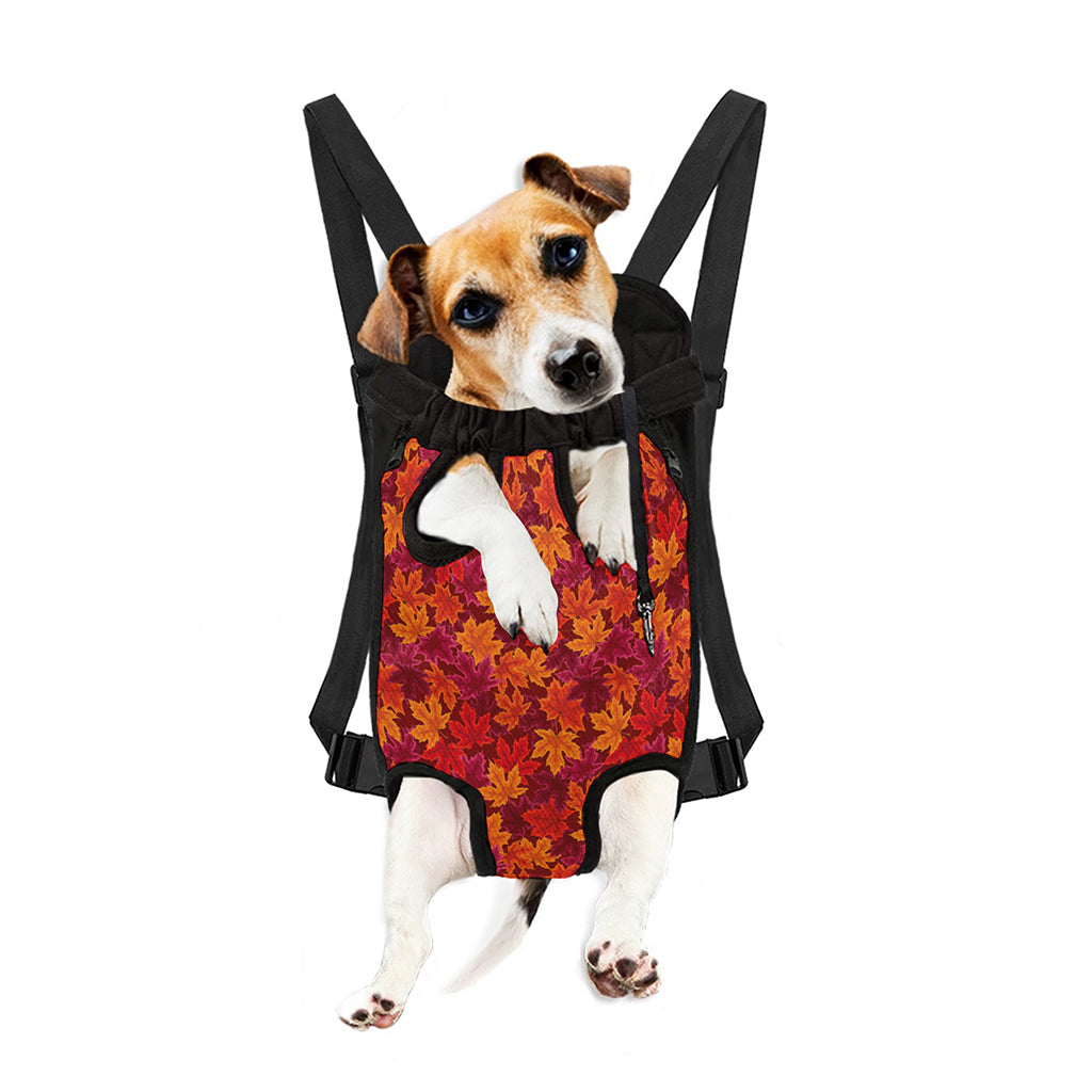 Autumn Maple Leaves Pattern Print Pet Carrier Backpack
