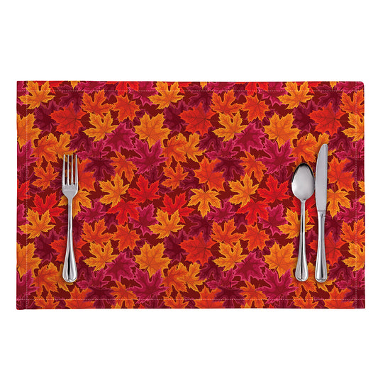 Autumn Maple Leaves Pattern Print Placemat