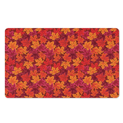 Autumn Maple Leaves Pattern Print Polyester Doormat