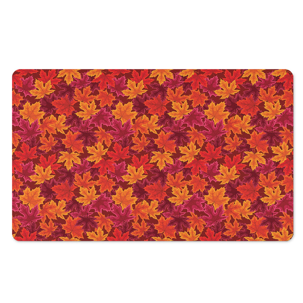 Autumn Maple Leaves Pattern Print Polyester Doormat