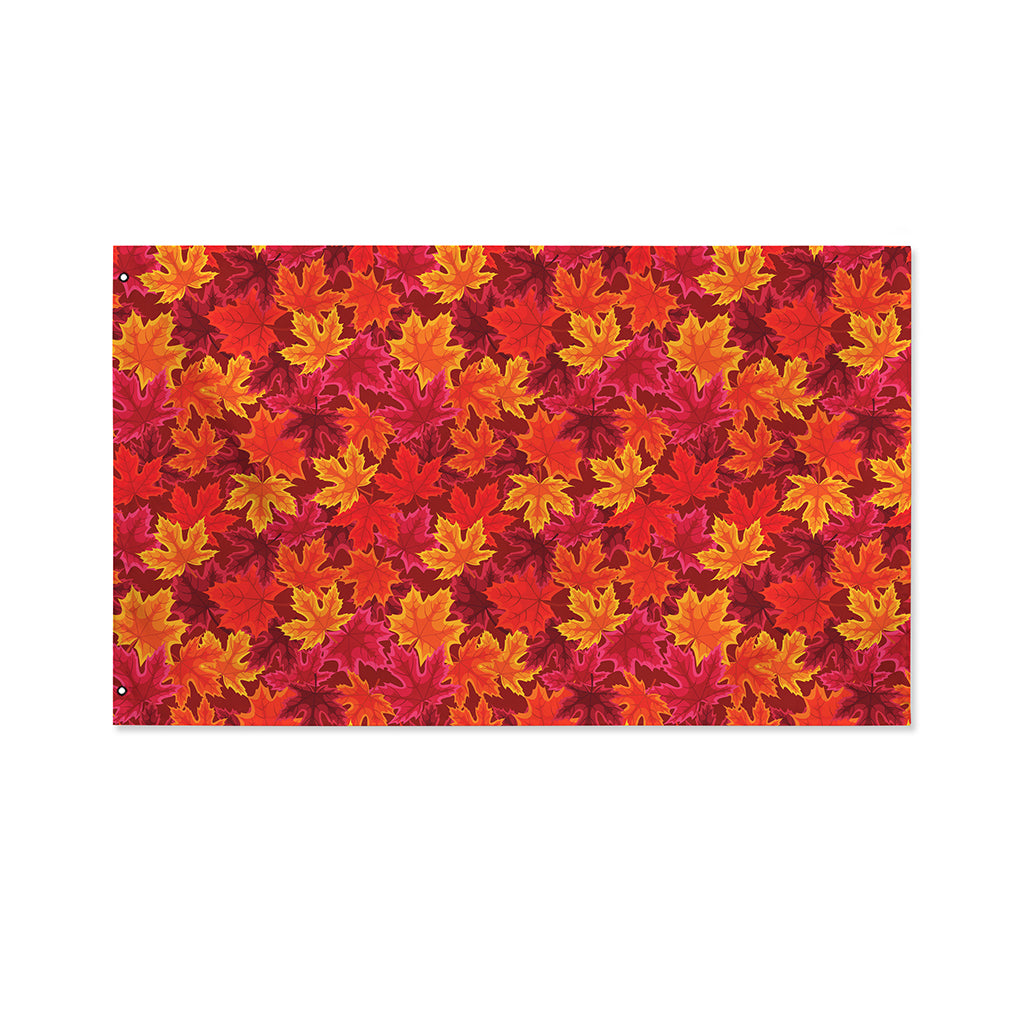 Autumn Maple Leaves Pattern Print Polyester Flag