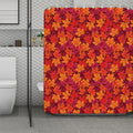 Autumn Maple Leaves Pattern Print Polyester Shower Curtain