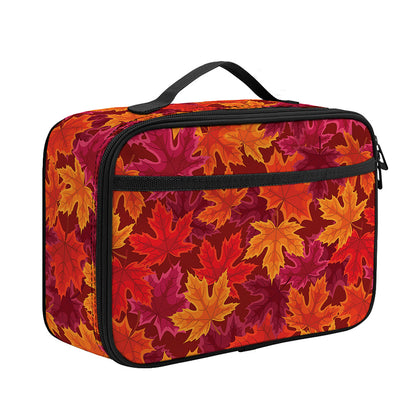 Autumn Maple Leaves Pattern Print Portable Lunch Bag