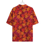 Autumn Maple Leaves Pattern Print Rayon Hawaiian Shirt