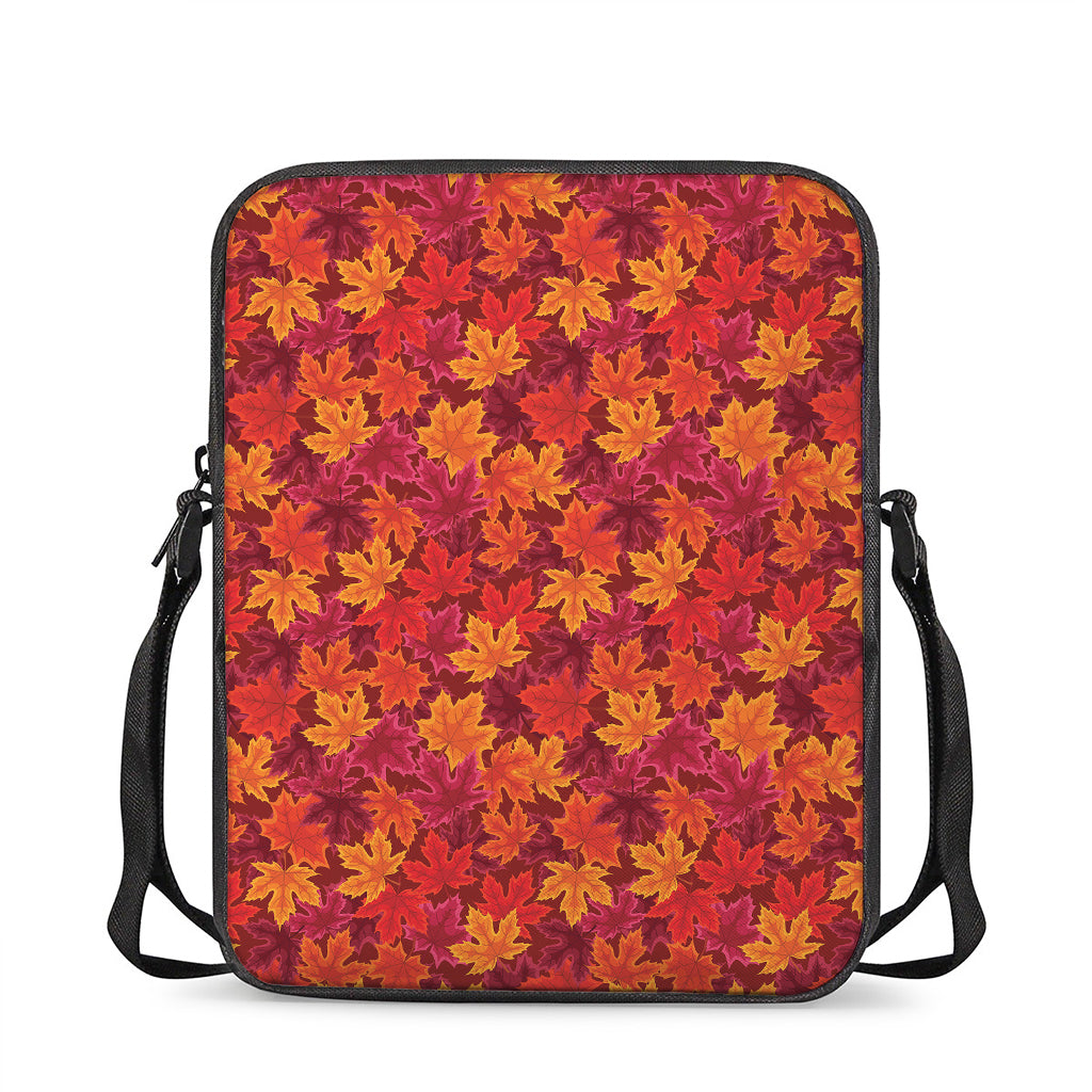 Autumn Maple Leaves Pattern Print Rectangular Crossbody Bag