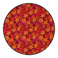 Autumn Maple Leaves Pattern Print Round Floor Mat