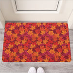 Autumn Maple Leaves Pattern Print Rubber Doormat