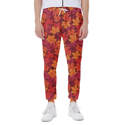 Autumn Maple Leaves Pattern Print Scuba Joggers
