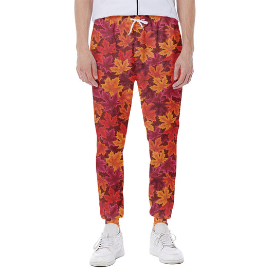 Autumn Maple Leaves Pattern Print Scuba Joggers