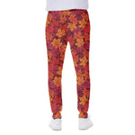 Autumn Maple Leaves Pattern Print Scuba Joggers