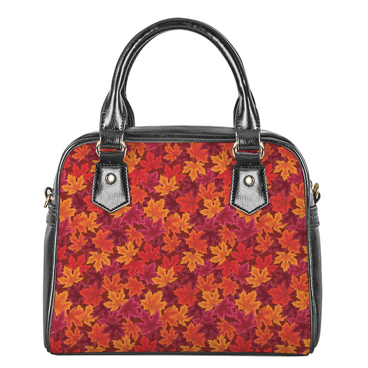 Autumn Maple Leaves Pattern Print Shoulder Handbag