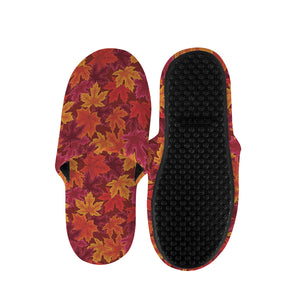 Autumn Maple Leaves Pattern Print Slippers