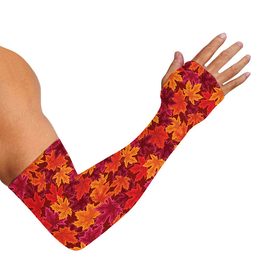Autumn Maple Leaves Pattern Print Sun Protection Arm Sleeves