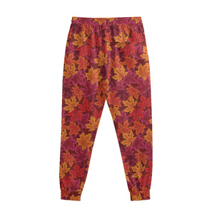 Autumn Maple Leaves Pattern Print Sweatpants