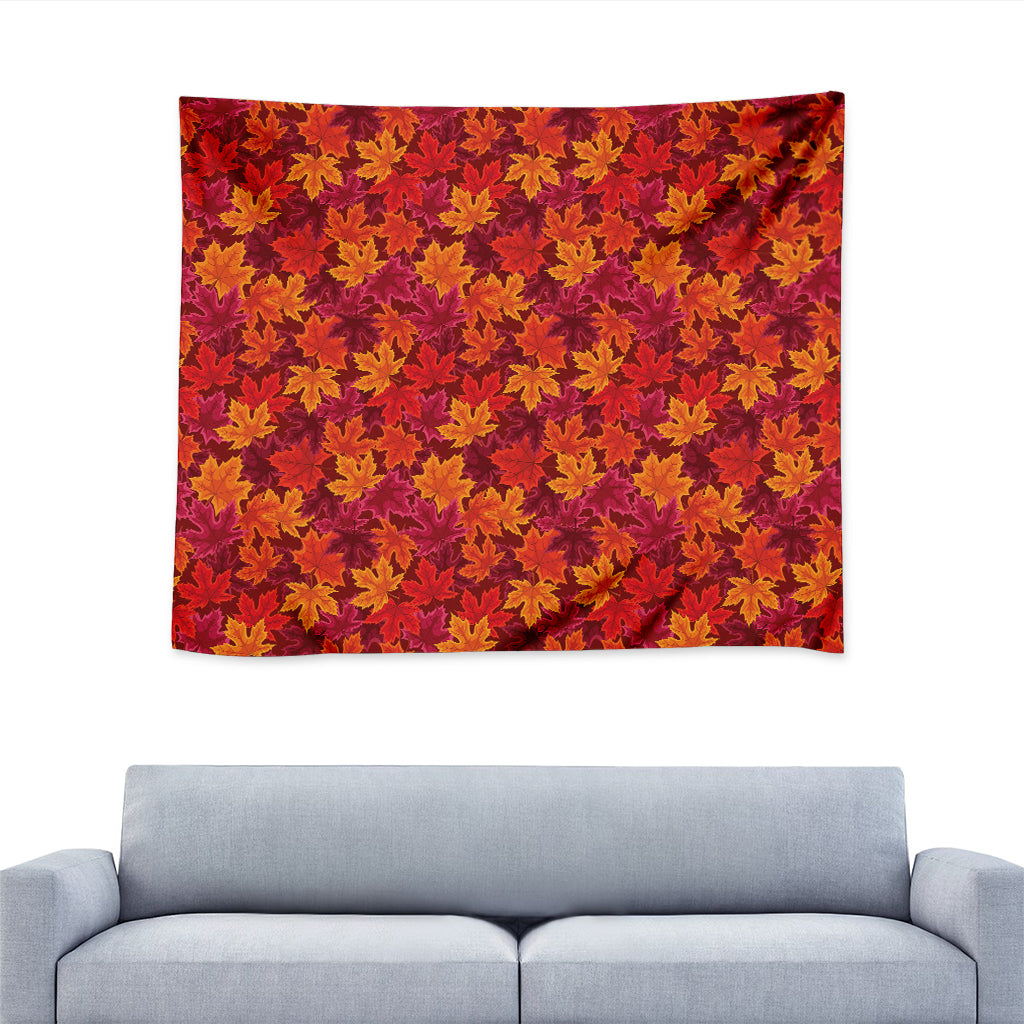 Autumn Maple Leaves Pattern Print Tapestry