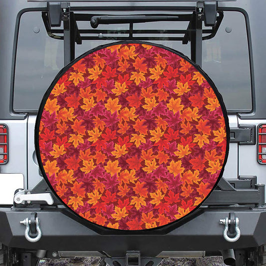 Autumn Maple Leaves Pattern Print Tire Cover