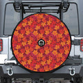 Autumn Maple Leaves Pattern Print Tire Cover With Camera Hole