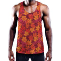 Autumn Maple Leaves Pattern Print Men's Workout Tank Top