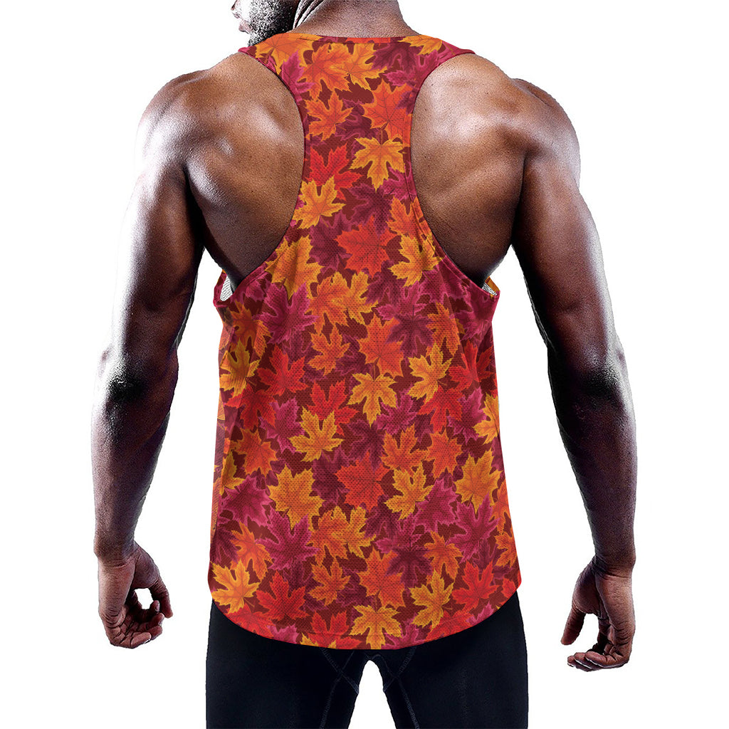 Autumn Maple Leaves Pattern Print Training Tank Top